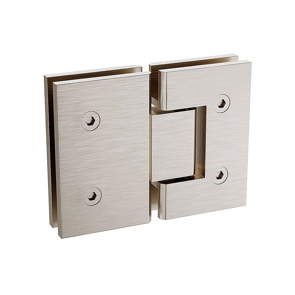 100cm Frameless Glass Bath Screen with Brass Brackets - Nickel