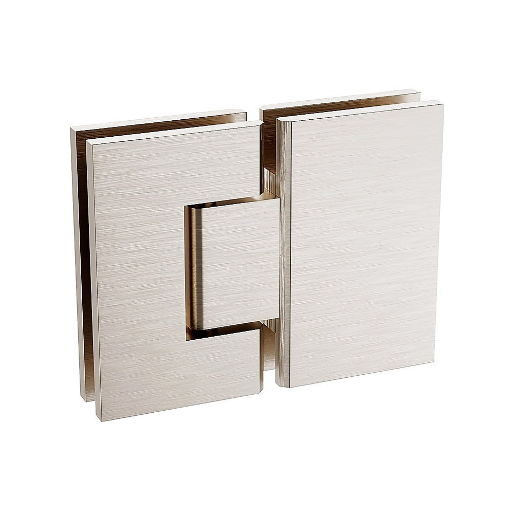 120cm Frameless Glass Bath Screen with Brass Brackets - Nickel