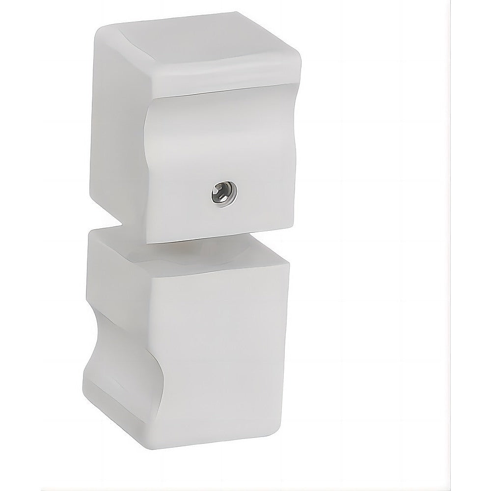 90cm Wall to Wall Frameless Shower Screen with White Brackets and Brass Hinges, Square Knob Handle