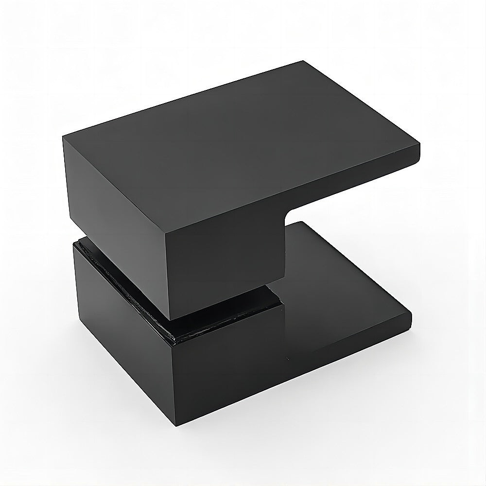 110cm Wall to Wall Frameless Shower Screen with Black Brackets and Brass Hinges, Square Double Pull Handle