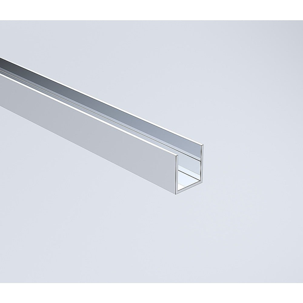 100cm Wall to Wall Frameless Shower Screen with Chrome Channel and SS Hinges , Square Knob Handle