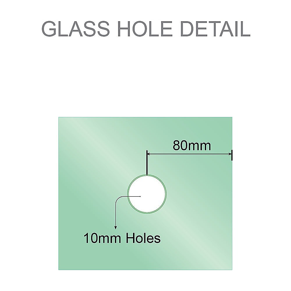 90cm Wall to Wall Frameless Shower Screen with Chrome Channel and SS Hinges , Round Knob Handle