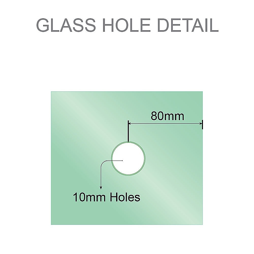 110cm Wall to Wall Frameless Shower Screen – Gunmetal Wall Channel, SS Hinges & Square Double Pull Handle