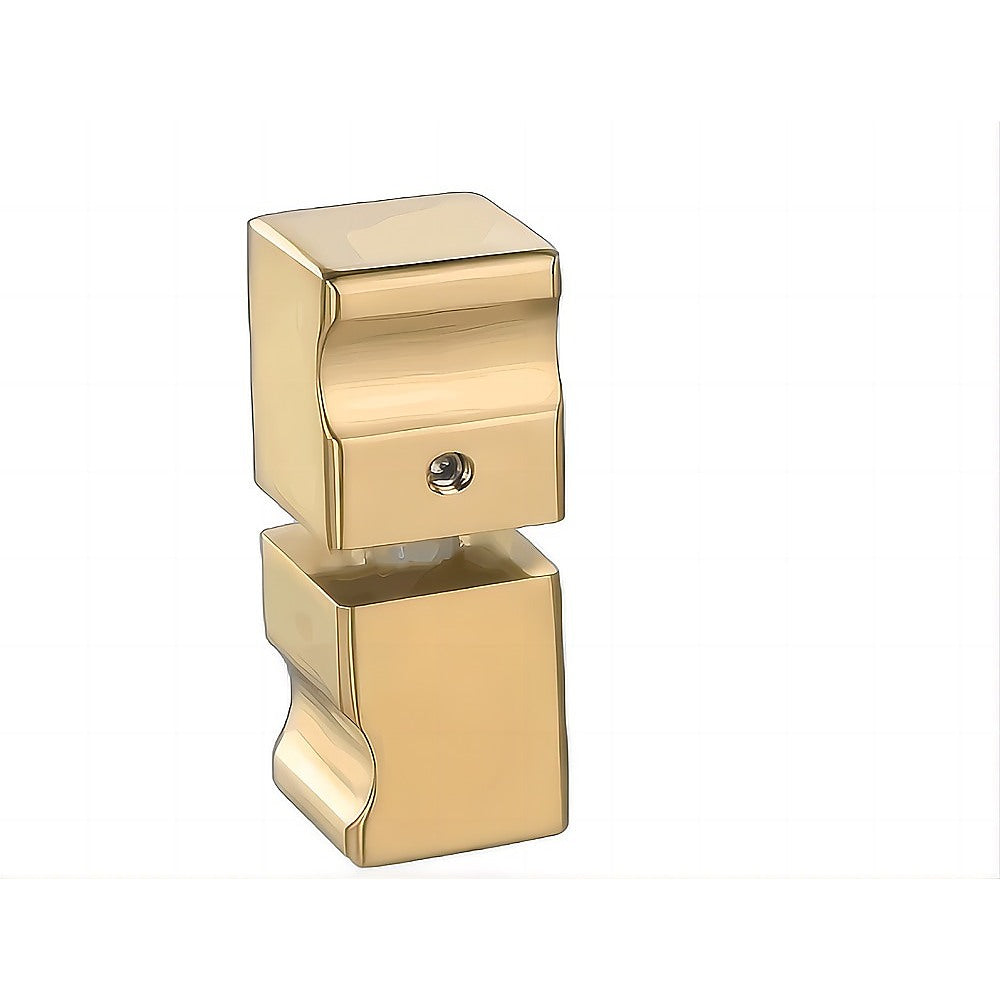 90cm Wall to Wall Frameless Shower Screen with Gold Channel and Brass Hinges , Square Knob Handle