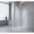 100x80cm Corner Frameless Shower Screen with Black Brackets and SS Hinges, Square Knob Handle