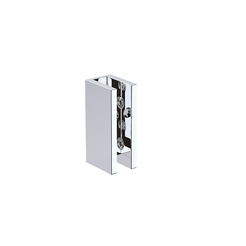 120x110cm Corner Frameless Shower Screen with Chrome Brackets and SS Hinges, Square Knob Handle