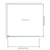 120x120cm Corner Frameless Shower Screen with Gold Brackets and Brass Hinges, Square Double Pull Handle