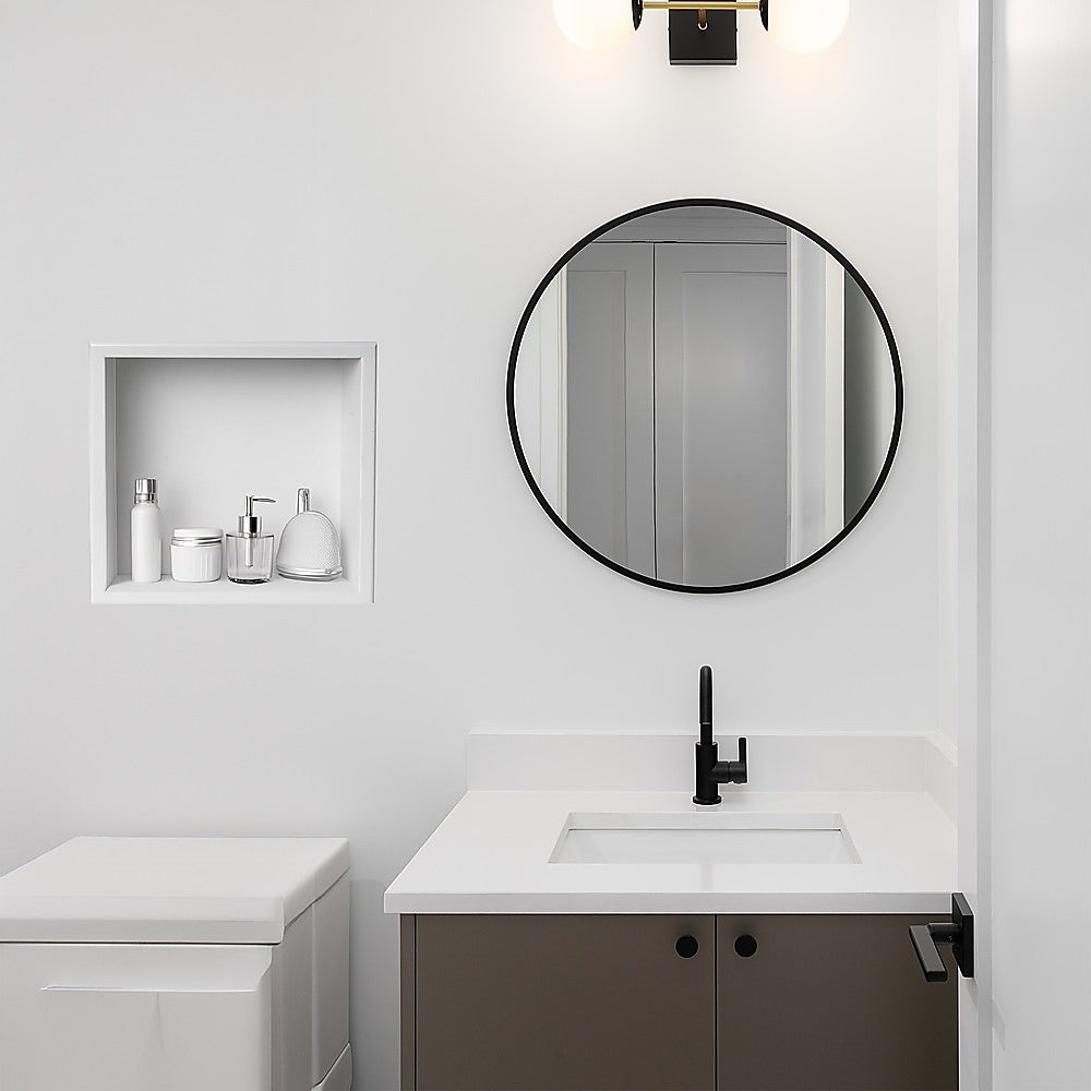 336 x 336 x 101mm Shower Niche Single Shelf Organizer No Tile Needed in White