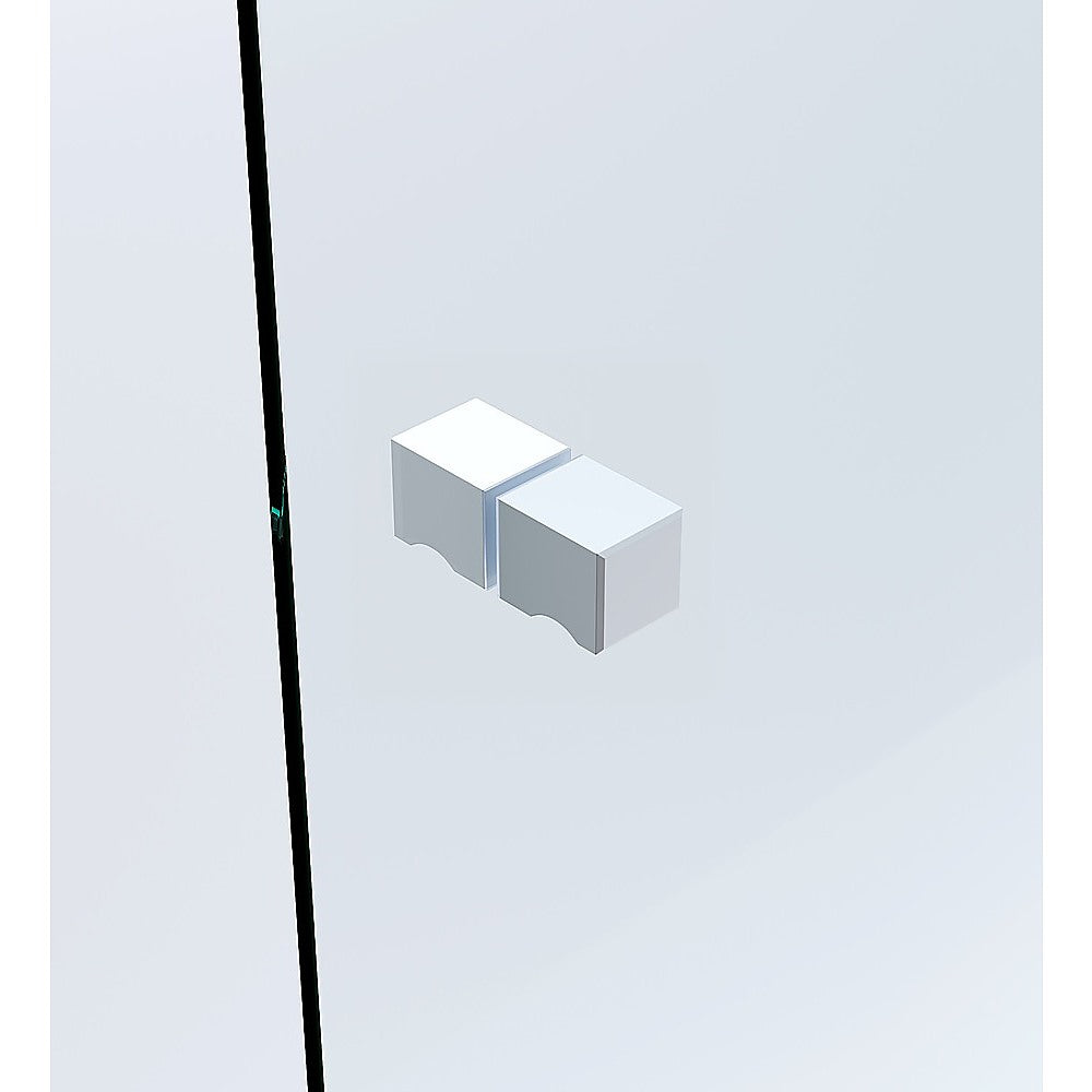 90x90cm Double Door Corner Shower Screen with Channels and SS Hinges - White
