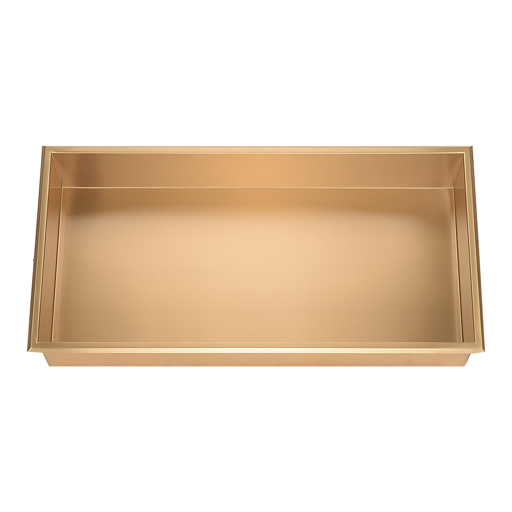 641 x 336 x 101mm Shower Niche Single Shelf Organizer No Tile Needed in Gold