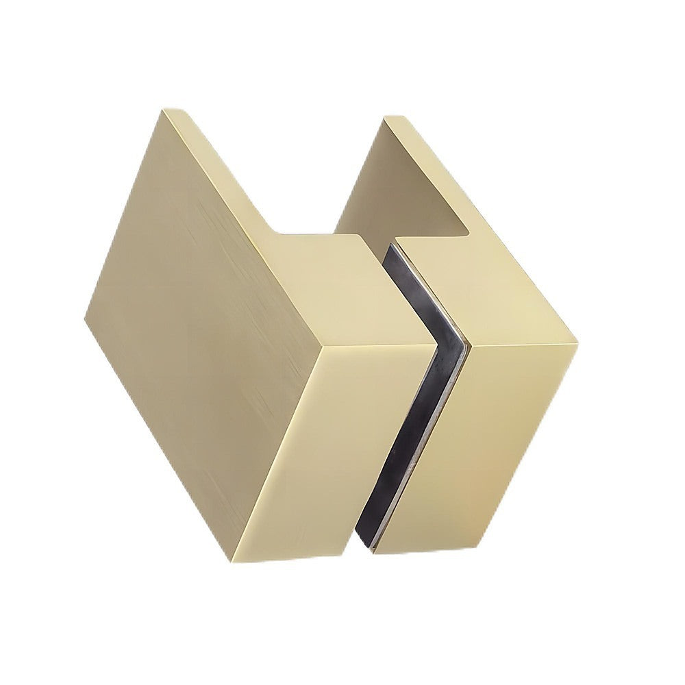 90cm Frameless Diamond Shower Screen – Gold U-Brackets with SS Hinges & Square Double Pull Handle