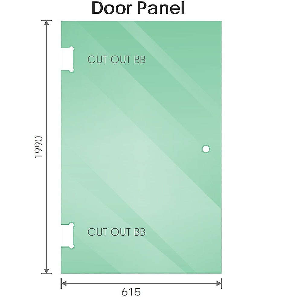 100cm Frameless Diamond Shower Screen with Chrome Brackets and SS Hinges, Square Knob Handle