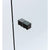 100cm Frameless Diamond Shower Screen with Black Brackets and SS Hinges, Square Knob Handle