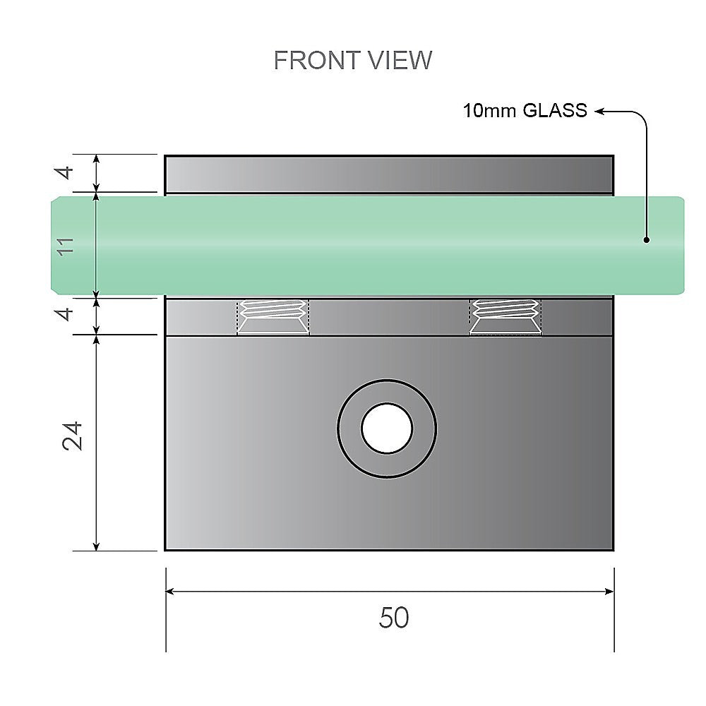100cm Frameless Diamond Shower Screen with Nickel Brackets and SS Hinges, Square Knob Handle