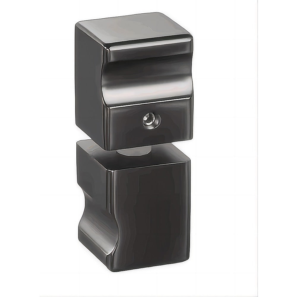 90cm Frameless Diamond Shower Screen with Channels and SS Hinges - Gunmetal