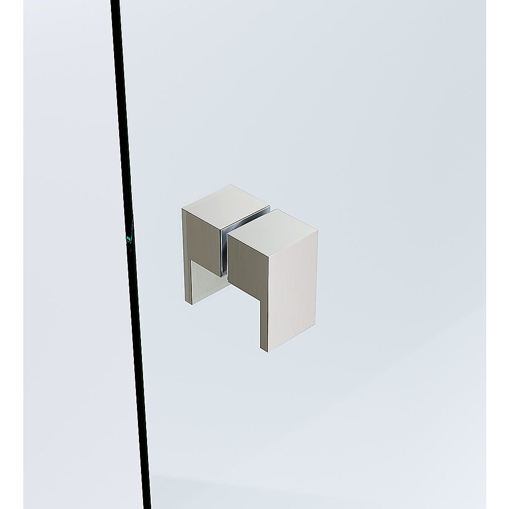 90cm Frameless Diamond Shower Screen with Channels and SS Hinges - Nickel