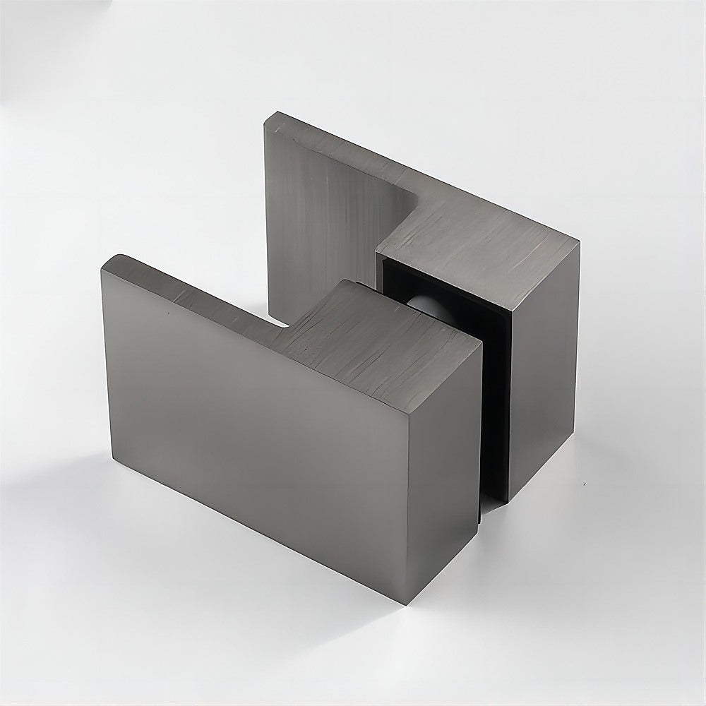 90cm Frameless Diamond Shower Screen with Channels and SS Hinges - Gunmetal