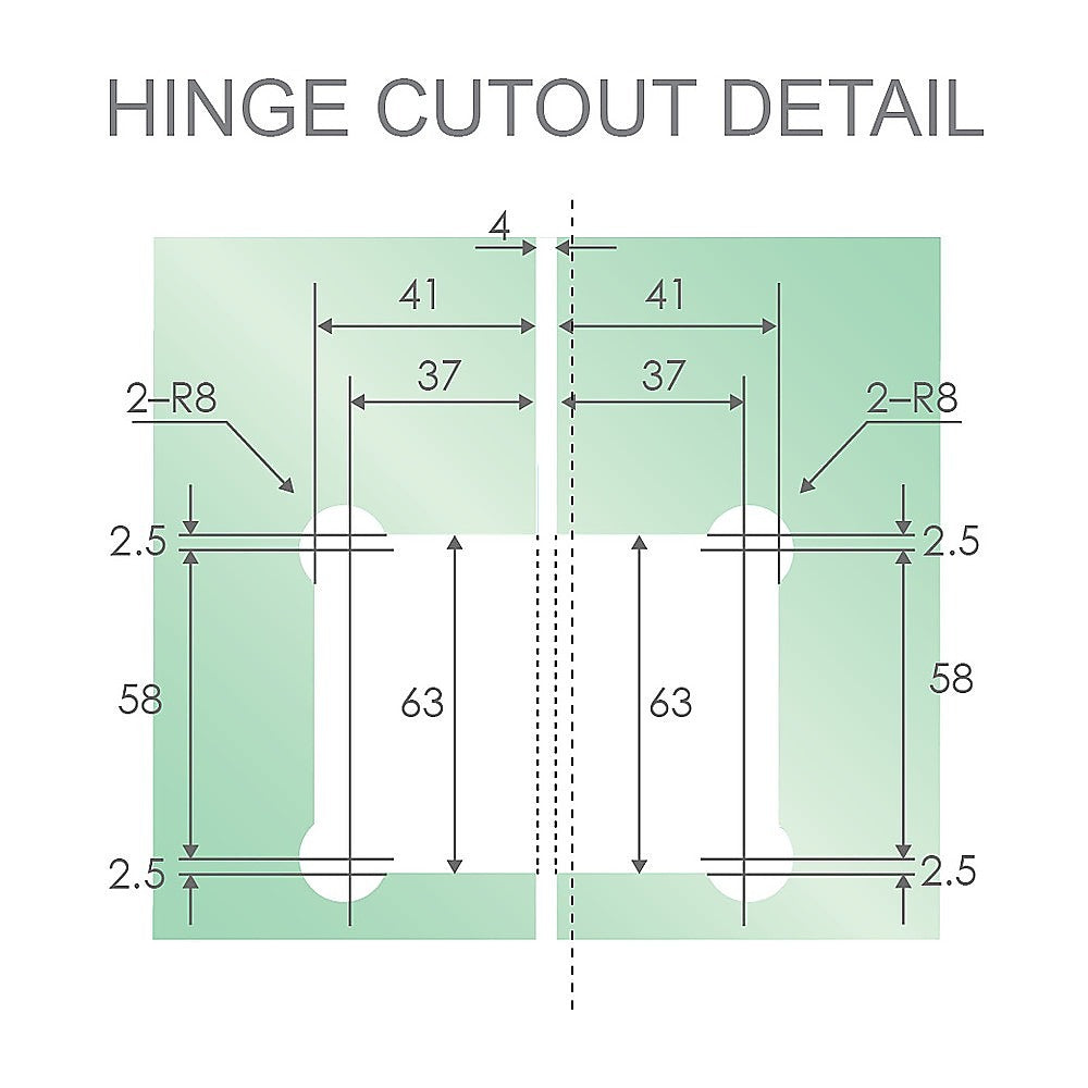 100cm Frameless Diamond Shower Screen with Channels and SS Hinges - Chrome