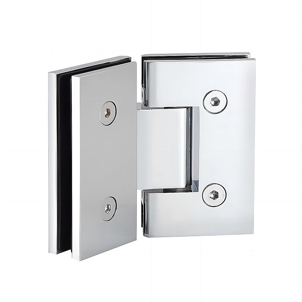 90cm Frameless Diamond Shower Screen with Channels and Brass Hinges - Chrome