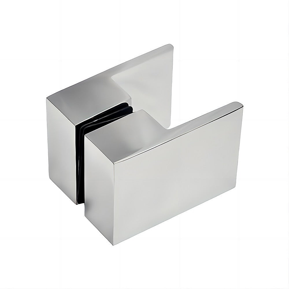 90cm Frameless Diamond Shower Screen with Channels and Brass Hinges - Chrome