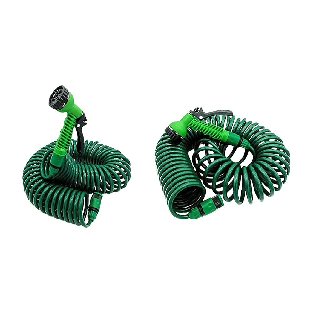 30M Garden Hose Heavy-Duty Coiled Spiral Car Washing Cleaning Water Hose Garden