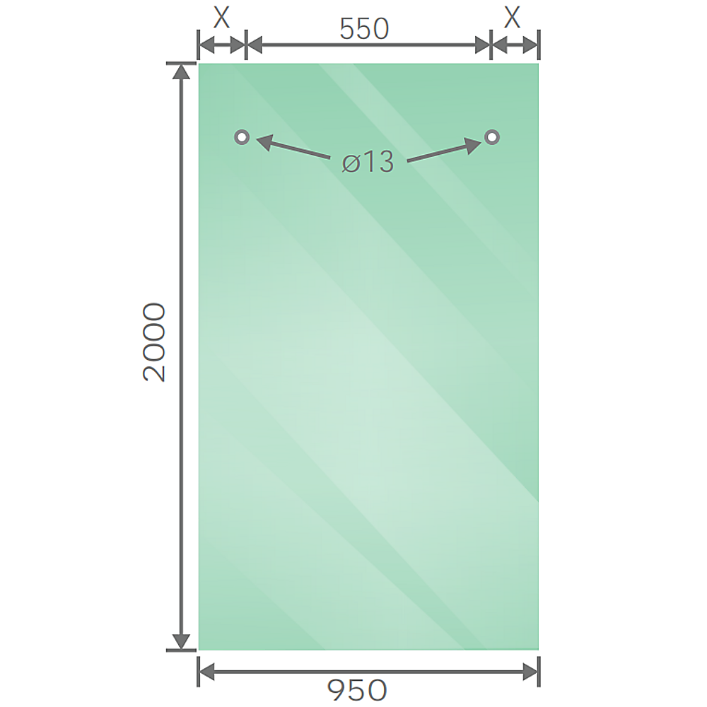 180cm Frameless Glass Sliding Shower Door with Gunmetal Rail and Hardware