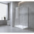170x100cm Frameless Glass Sliding Corner Shower with Black Rail and Hardware