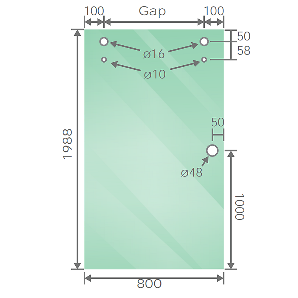 160x80cm Frameless Glass Sliding Corner Shower with Gold Rail and Hardware
