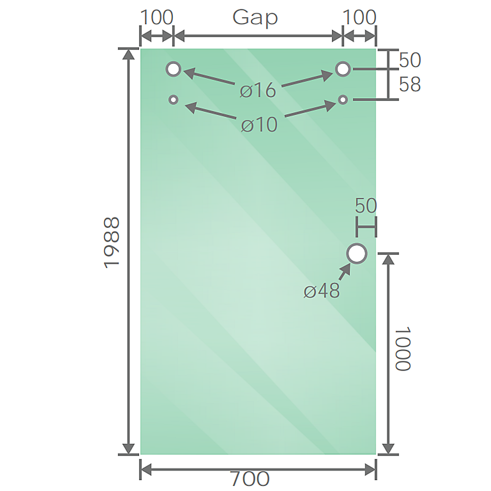 130x80cm Frameless Glass Sliding Corner Shower with White Rail and Hardware