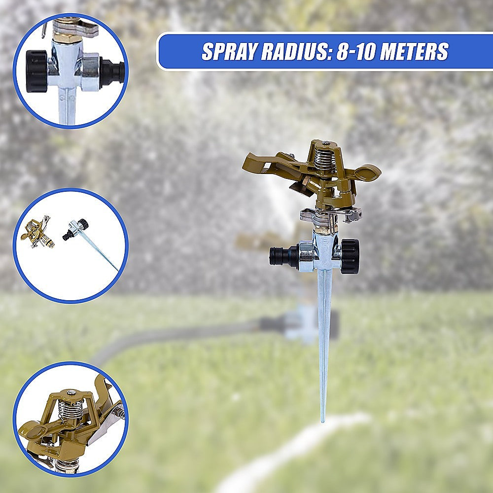 Easy to Install Irrigation Sprinkler 360 Degree Rotating Sprinkler Gun Zinc Alloy Adjustable Rocker Sprinkler