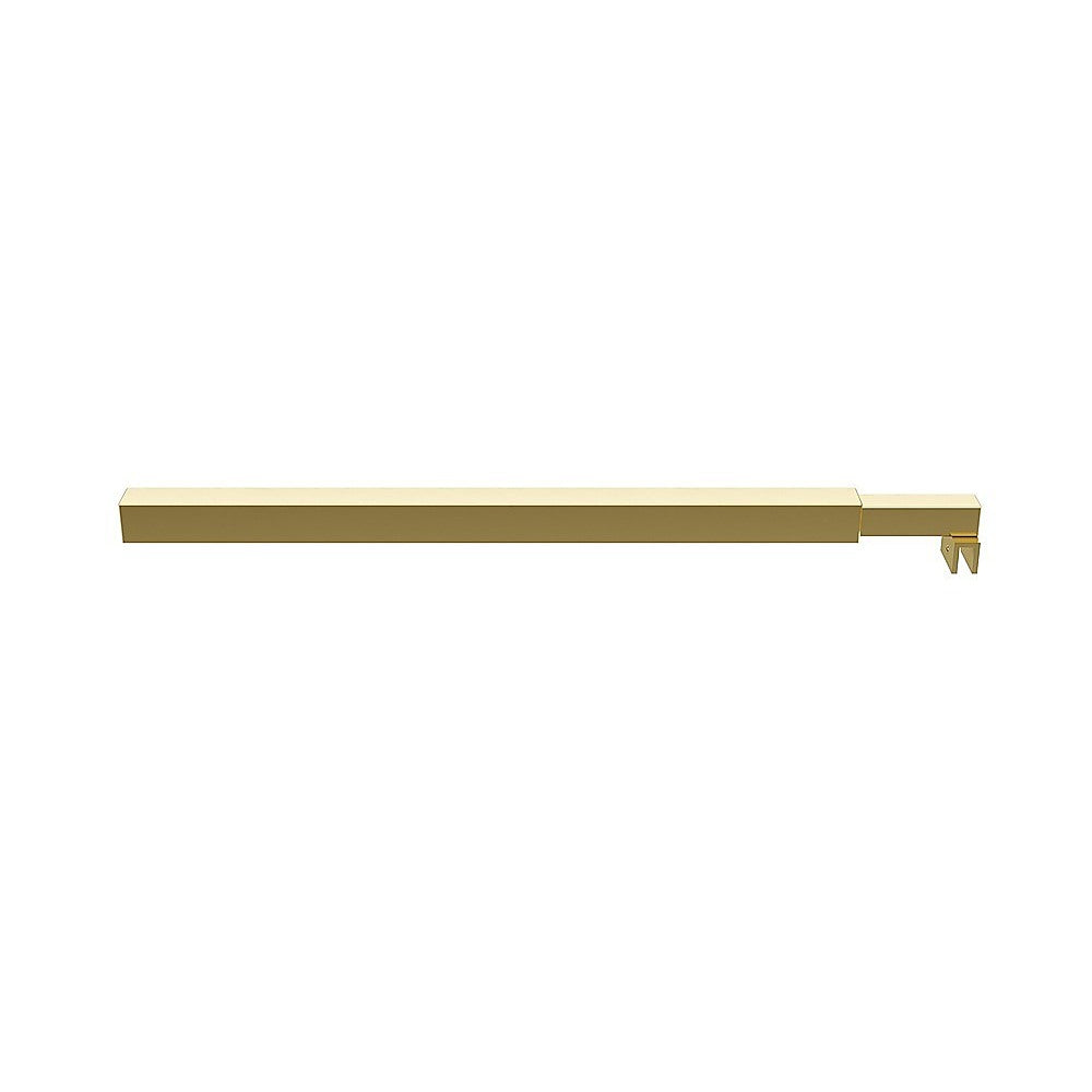 70cm Reeded Single Shower Glass Screen with Gold U-brackets & Square Pole
