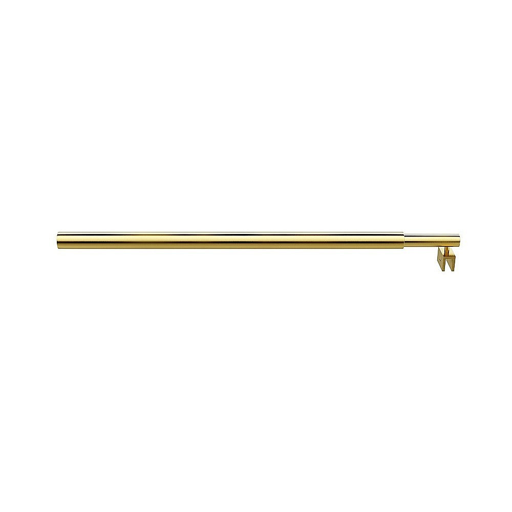 70cm Reeded Single Shower Glass Screen with Gold U-brackets & Round Pole