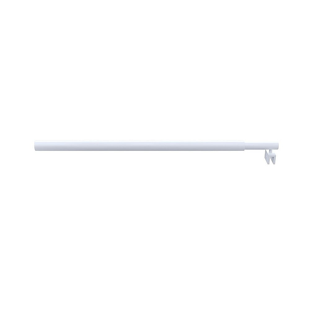 70cm Reeded Single Shower Glass Screen with White F-brackets & Round Pole