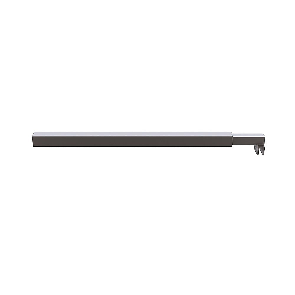 70cm Reeded Single Shower Glass Screen with Gunmetal U-brackets & Square Pole