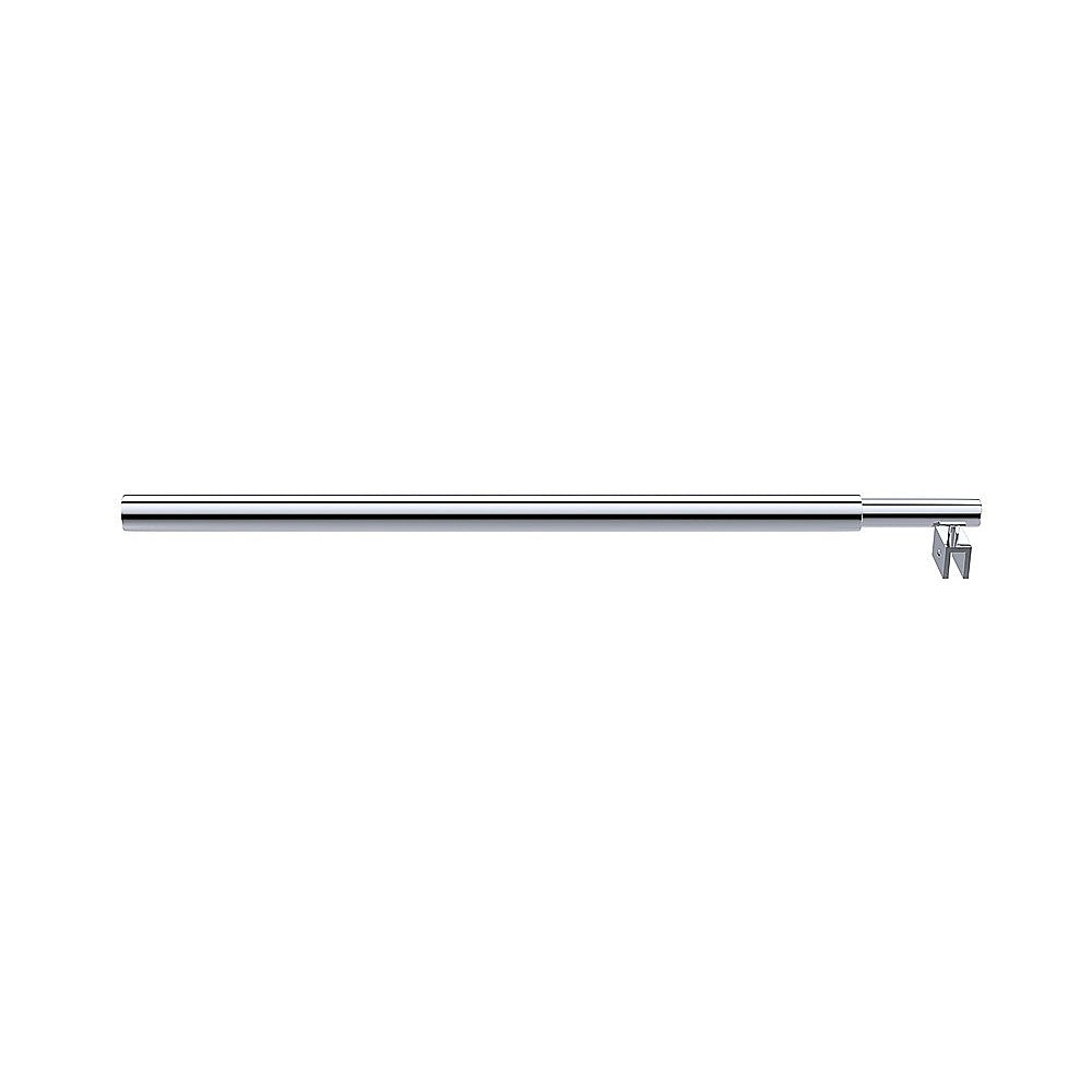 80cm Reeded Single Shower Glass Screen with Chrome U-brackets & Round Pole