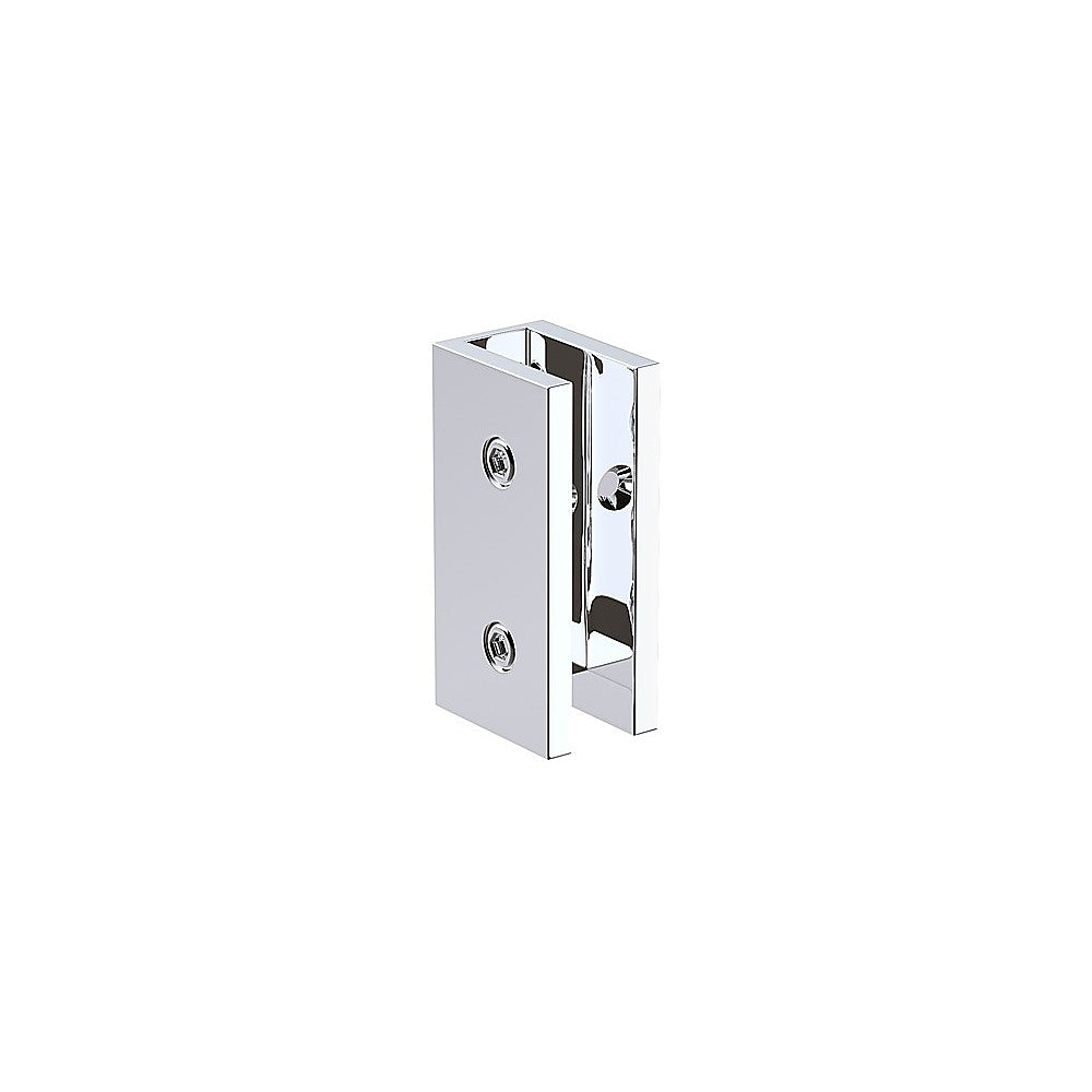 90cm Reeded Single Shower Glass Screen with Chrome U-brackets & Round Pole