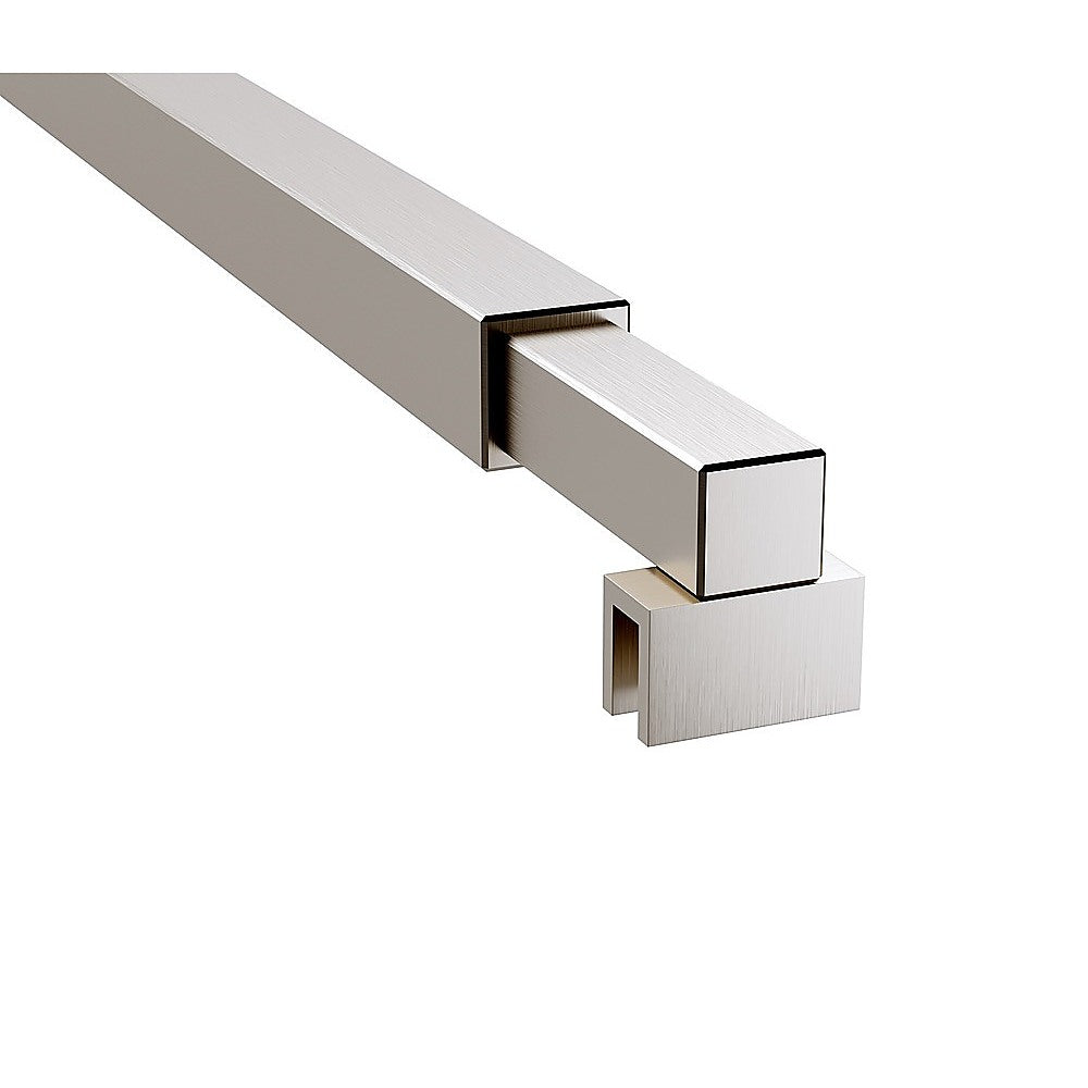 110cm Reeded Single Shower Glass Screen with Nickel F-brackets & Square Pole