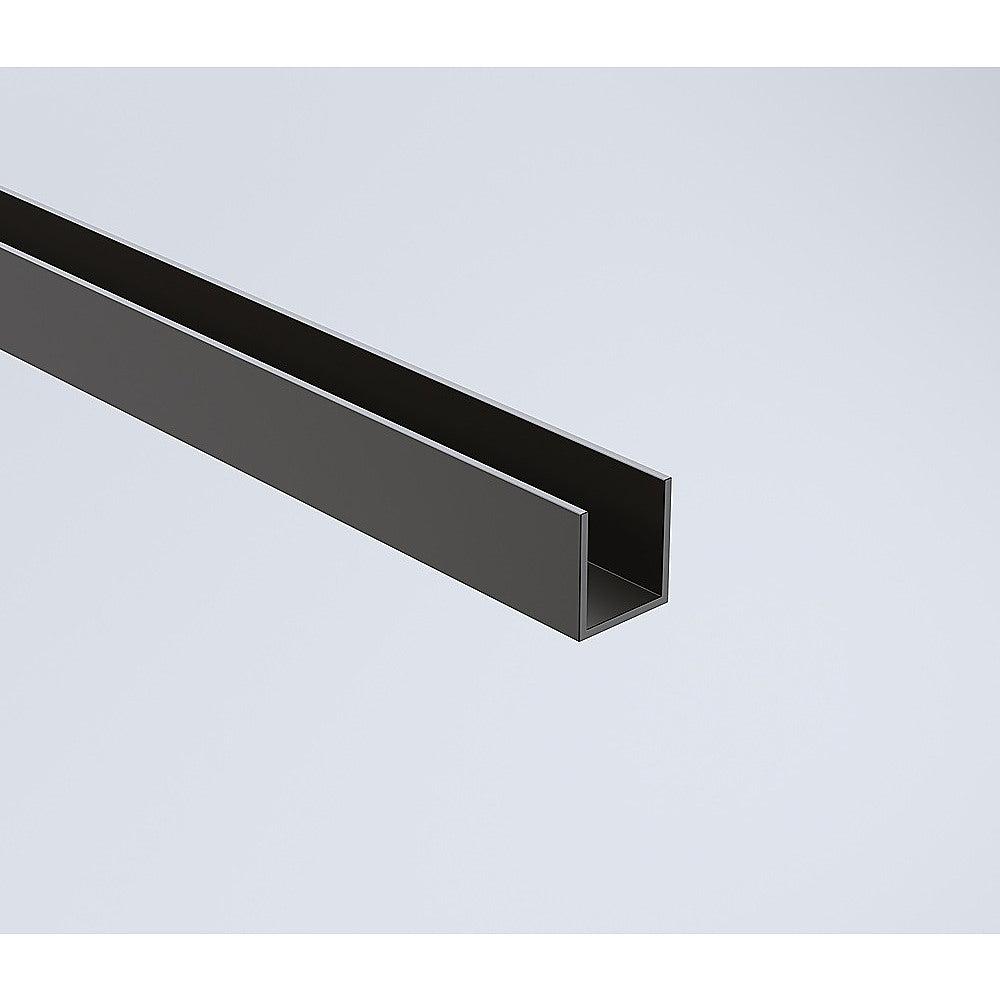 70cm Reeded Single Shower Glass Screen with Black Wall & Floor Channel