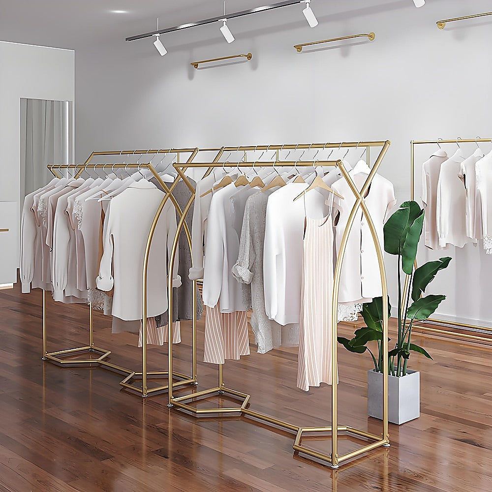 Commercial Clothing Garment Rack Retail Shop in Gold