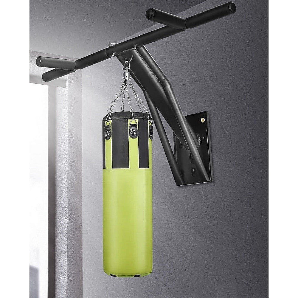 Wall Mounted Pull Up Bar 2 IN 1 Pull Up Dip Bar Station Outdoor Strength Training Home Gym