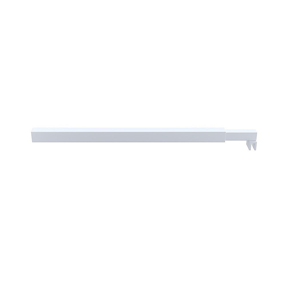 90x200cm Glass Shower Screen with White U-brackets & Square Pole
