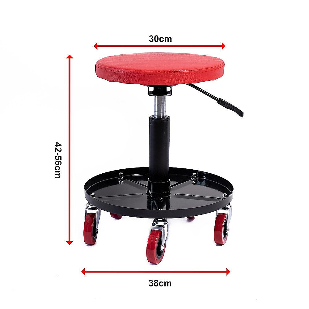 Rolling Shop Stool Mechanics Garage Stool Adjustable Work Seat Creeper