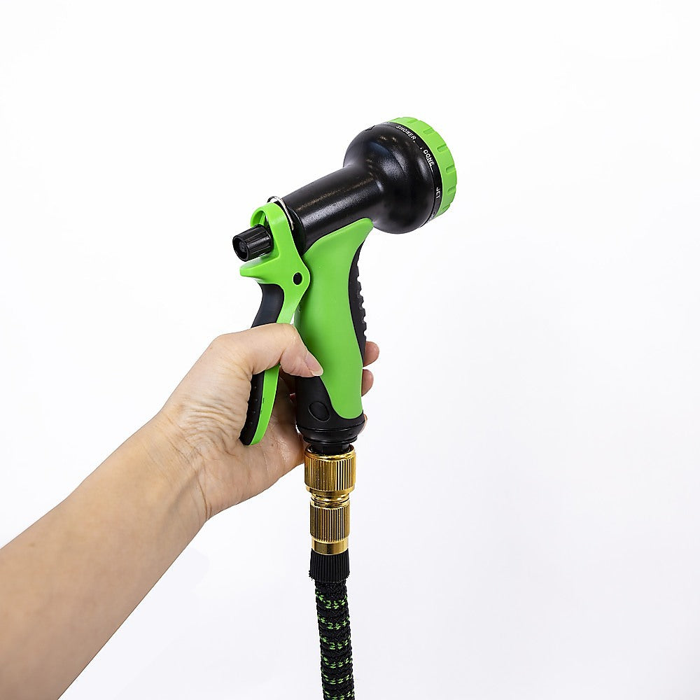 30m Heavy Duty Expandable Flexible Garden Hose with Water Spray Nozzle