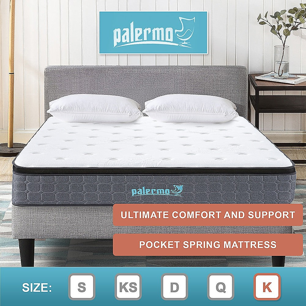 Mattress King Euro Top Pocket Spring Motion Isolation CertiPUR-US Certified