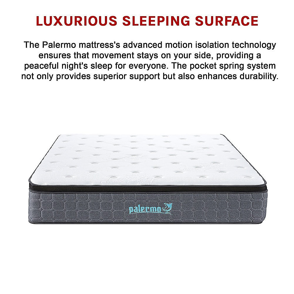 Mattress King Euro Top Pocket Spring Motion Isolation CertiPUR-US Certified