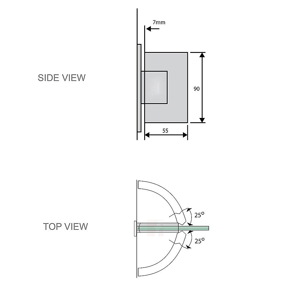 90° Brass Glass Shower Door L-Hinge in Gold
