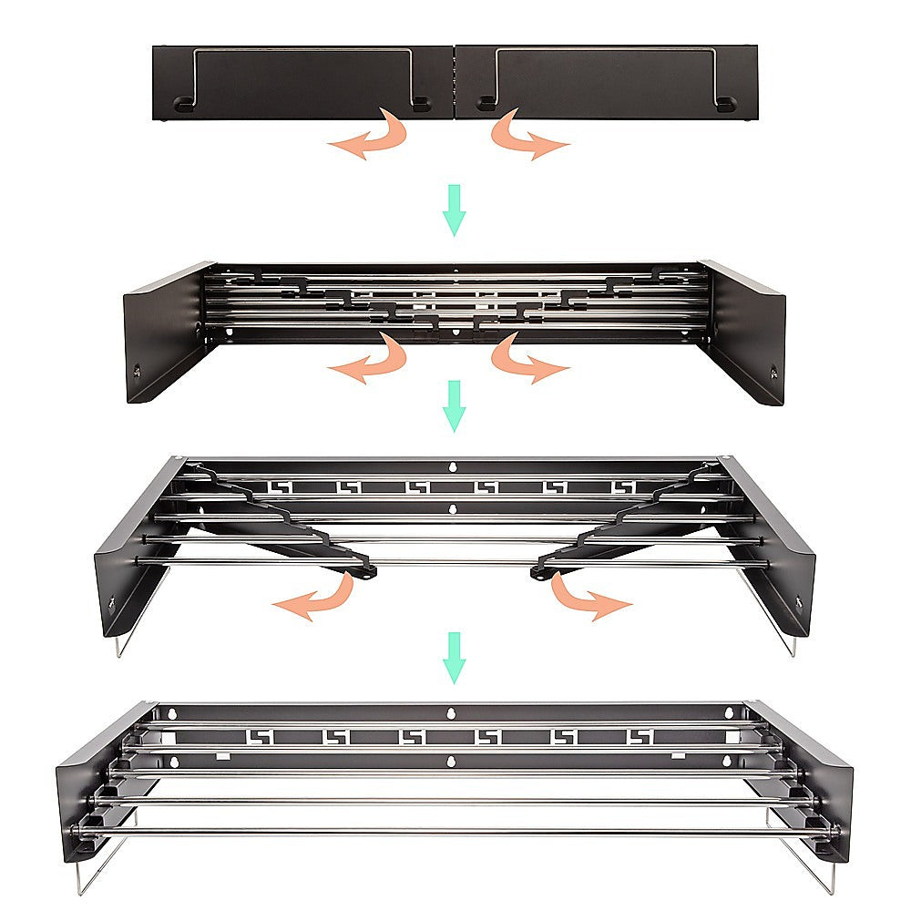 Collapsible Laundry Drying Rack – Wall Mounted Clothes Airer for Indoor or Outdoor