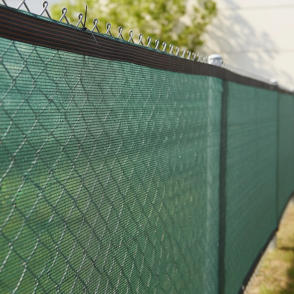 15m x 2m Fence Windscreen Privacy Screen Shade Cover Dark Green Fabric Mesh Garden