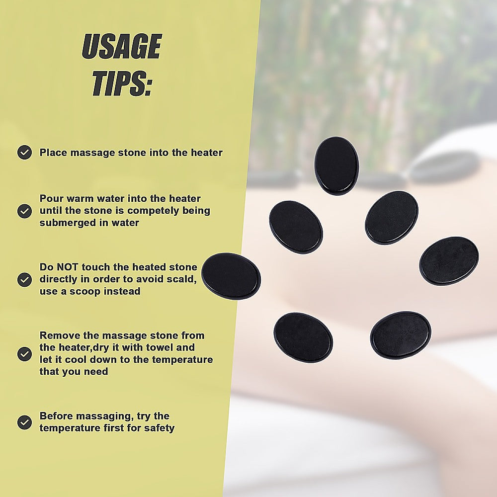 12pcs Hot Massage Stone Basalt Stones Kit Set Rock SPA Oiled Massage Tool