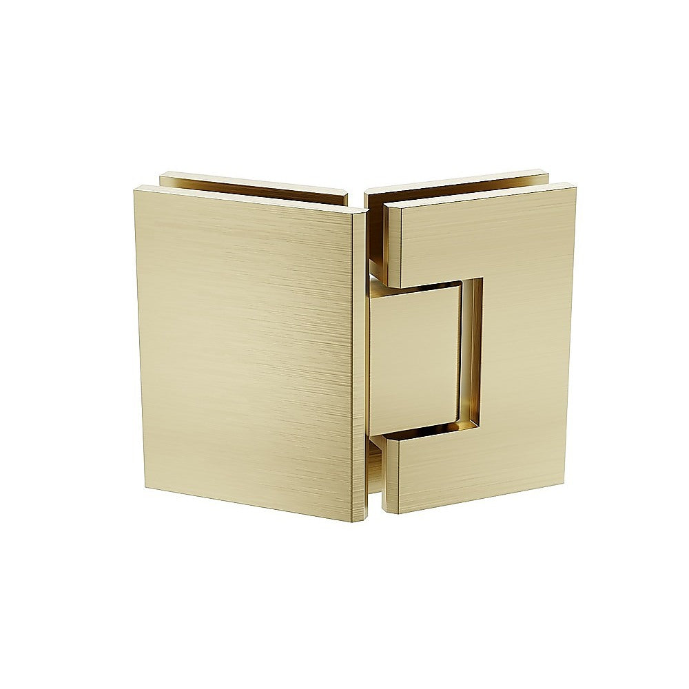 90cm Frameless Diamond Shower Screen – Gold U-Brackets Detailing with Durable SS Hinges